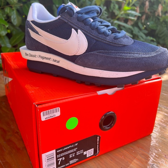 sacai fragment waffle blackened blue